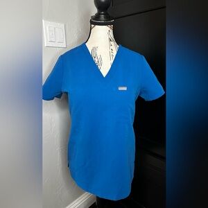 Figs XS Royal Blue One-Pocket Scrub Top
